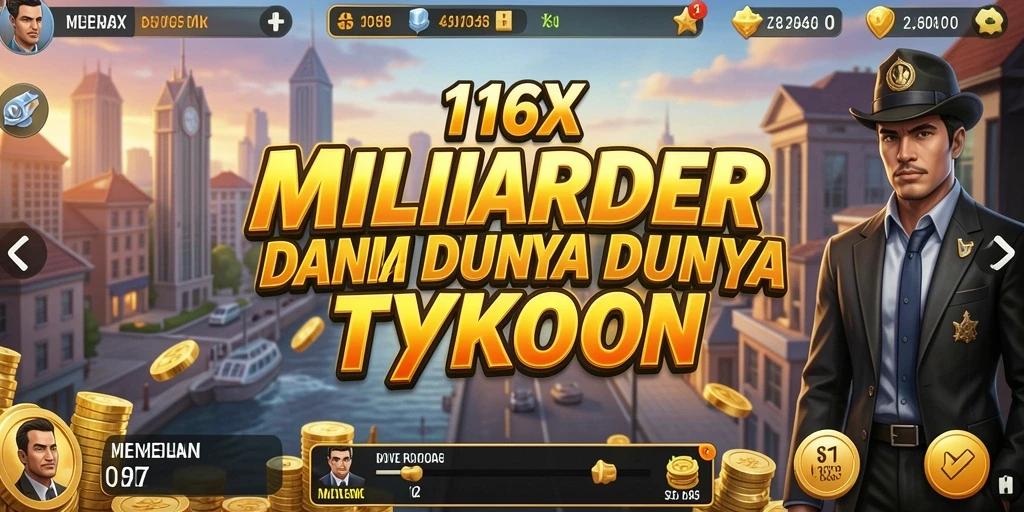 Tampilan gameplay Tycoon dalam 116X yang menegangkan dan mengasyikkan.