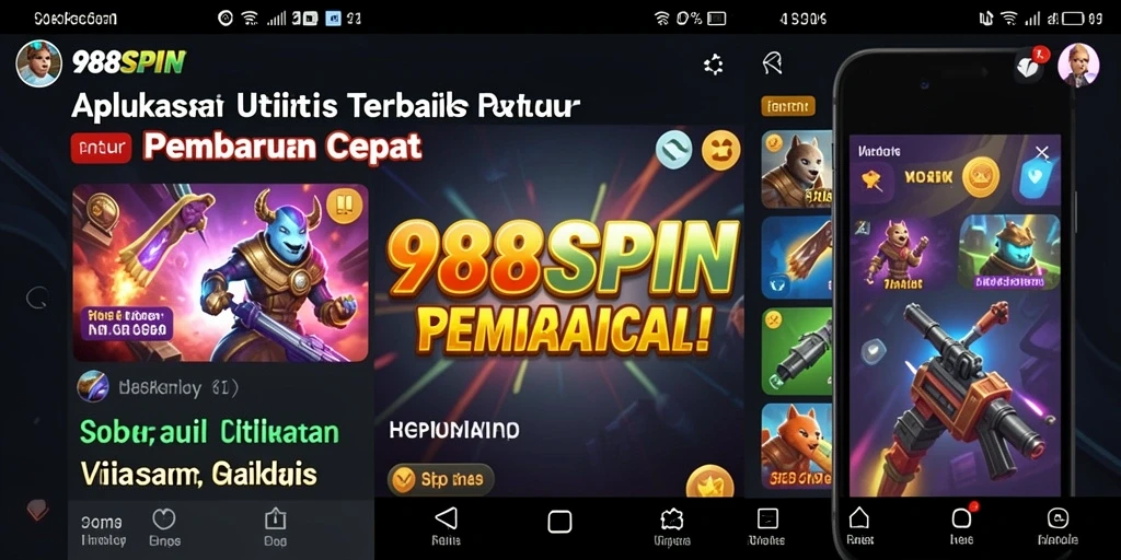 Tampilan utama 988SPIN yang menarik dan fungsional.
