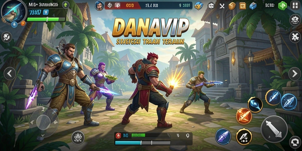 Tampilan gameplay menyerupai peta strategi yang dinamis dan interaktif.