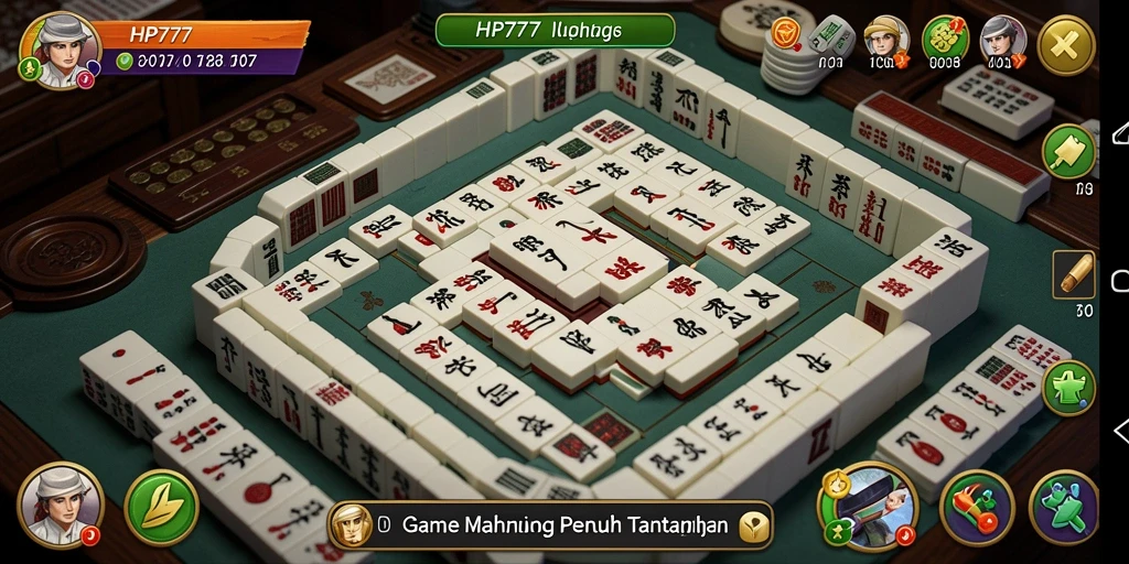 Screenshot gameplay HP777 menampilkan suasana permainan Mahjong yang seru.