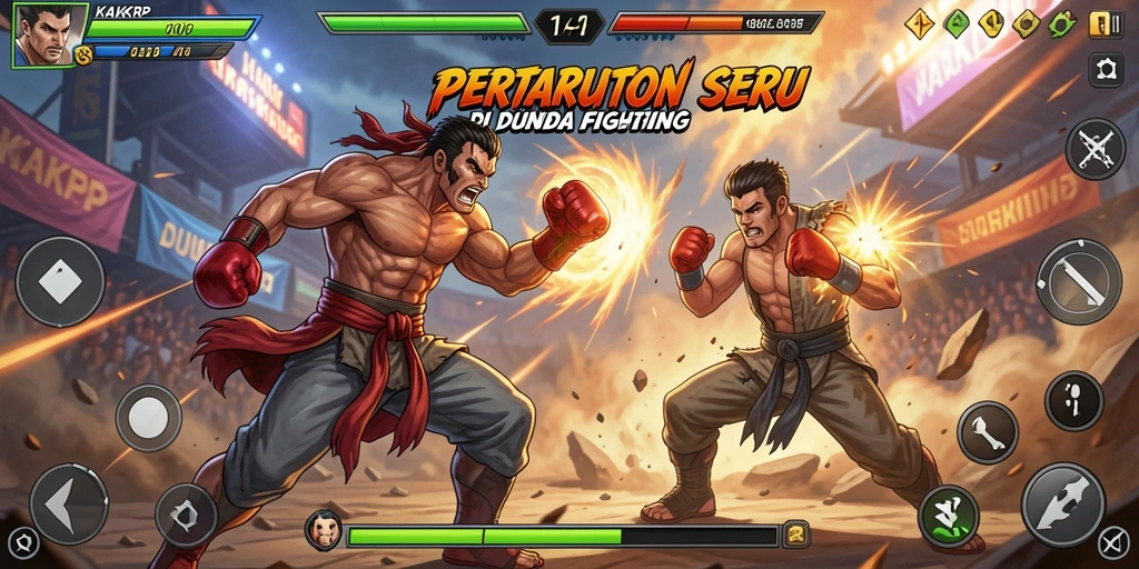 Tampilan gameplay KAKRP menunjukkan aksi pertarungan yang intens dan karakter yang beragam.