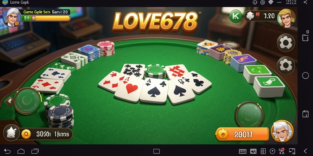 Screenshot gameplay Gaple yang menampilkan suasana seru bermain LOVE678.