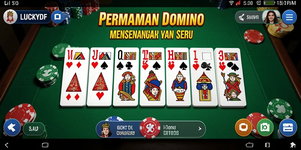Tangkapan layar gameplay Domino yang menampilkan suasana kompetitif.