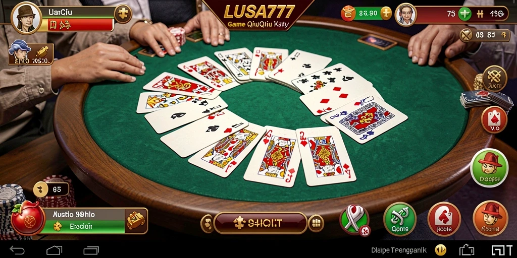 Tampilan gameplay seru di LUSA777 dengan kartu QiuQiu.