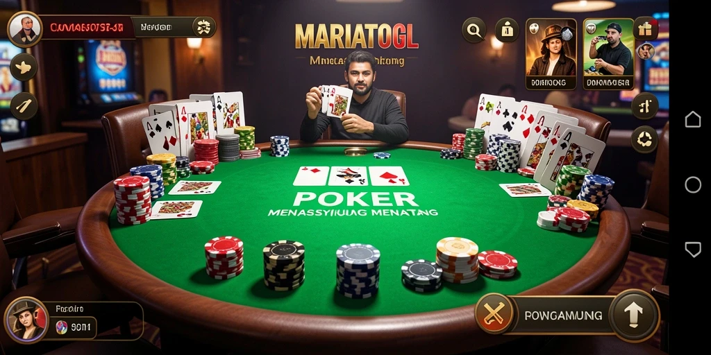 Tampilan gameplay MARIATOGL yang menarik dan mendebarkan dalam permainan Poker.