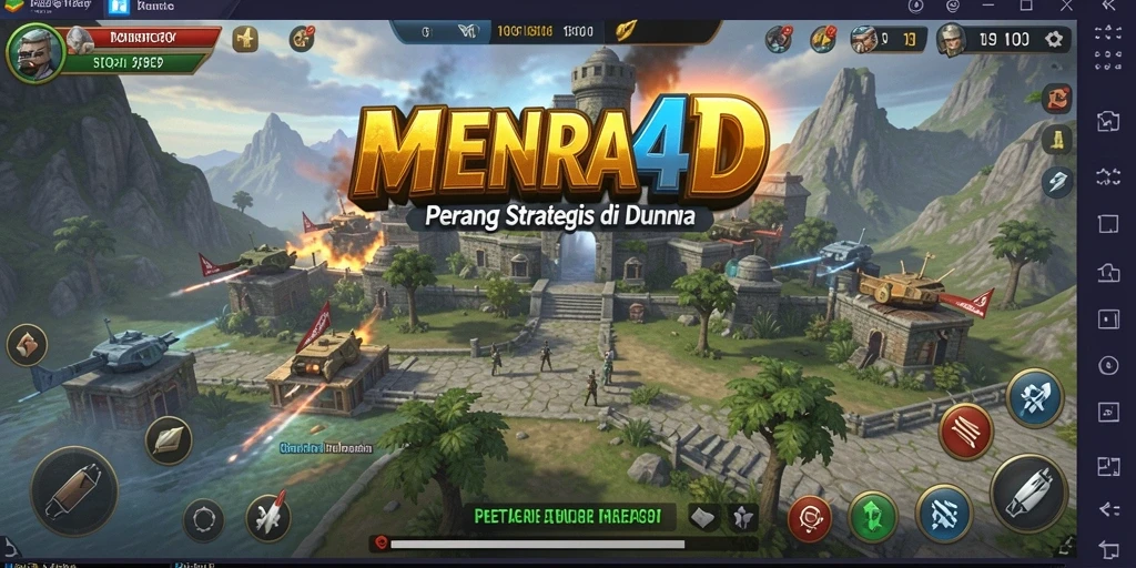 Tampilan seru dari gameplay MENARA4D dalam pertempuran TPS.