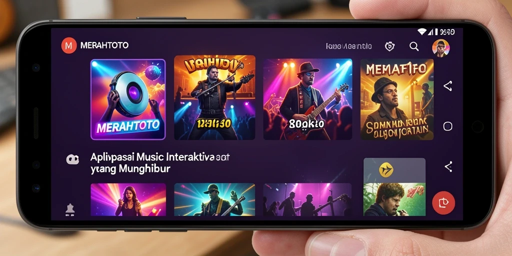 Screenshot gameplay MERAHTOTO yang menunjukkan keseruan bermain musik.
