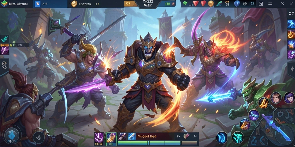 Tampilan gameplay seru di OH222 dengan pertarungan tim yang intens.