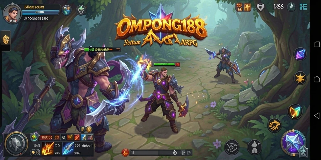 Tampilan dinamis dari gameplay ARPG OMPONG188 yang menegangkan.