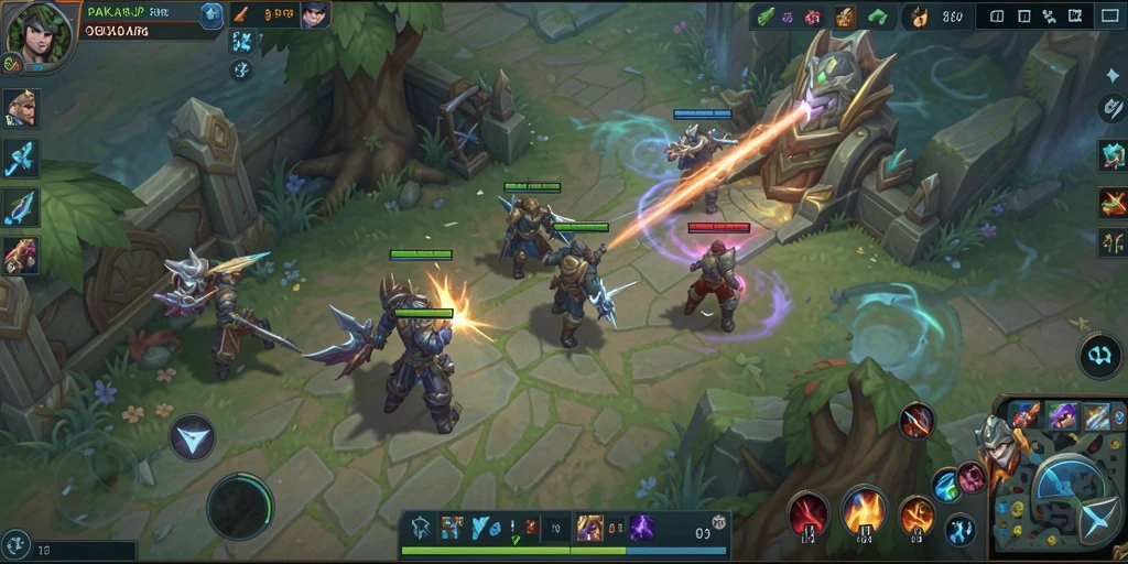 Tampilan gameplay seru PAKARJP yang melibatkan pertempuran tim strategis.