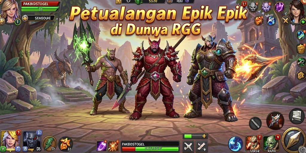 Tampilan seru gameplay PAKBOSTOGEL menunjukkan pertarungan epik dan karakter menarik.