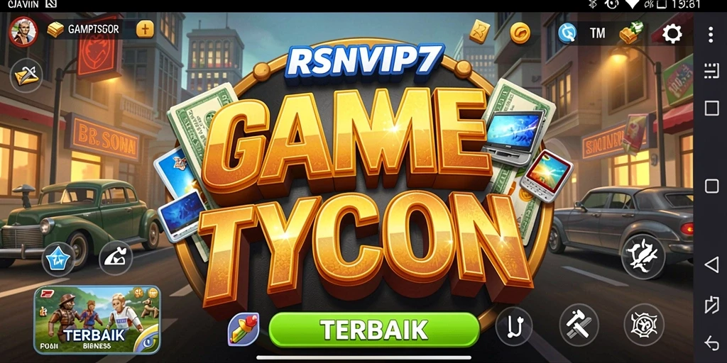 Tampilan gameplay RSNVIP7 menampilkan pengelolaan bisnis yang mendalam.