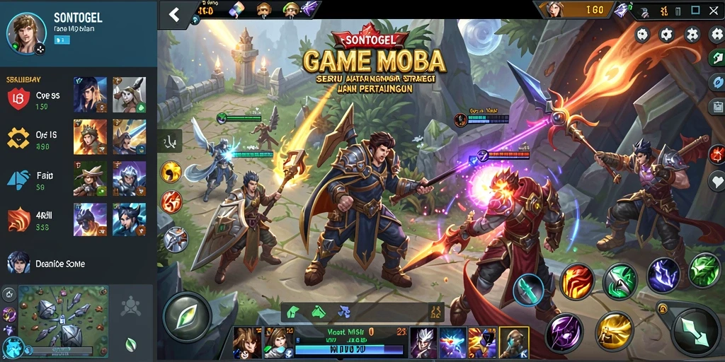Tampilan aksi mendebarkan dalam game MOBA SONTOGEL.