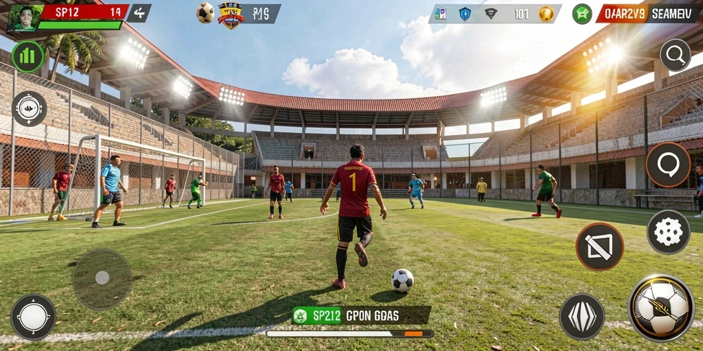 Tampilan gameplay seru di SP212 dengan berbagai pilihan olahraga.