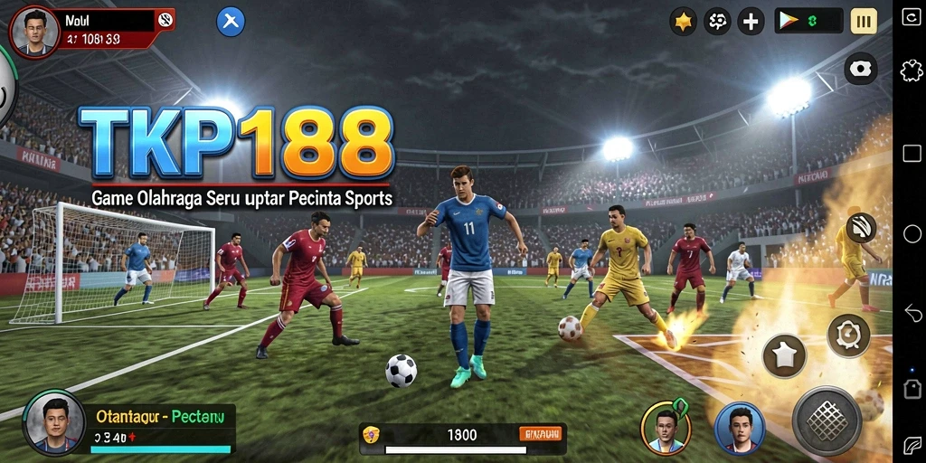 Tampilan gameplay TKP188 dengan aksi olahraga yang seru dan mendebarkan.