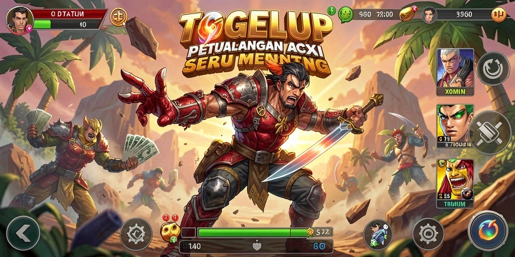 Tampilan gameplay TOGELUP dengan aksi mendebarkan.