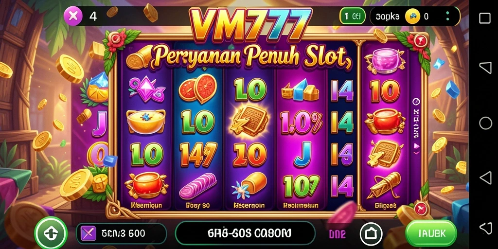 Tampilan gameplay seru dengan berbagai tema slot.